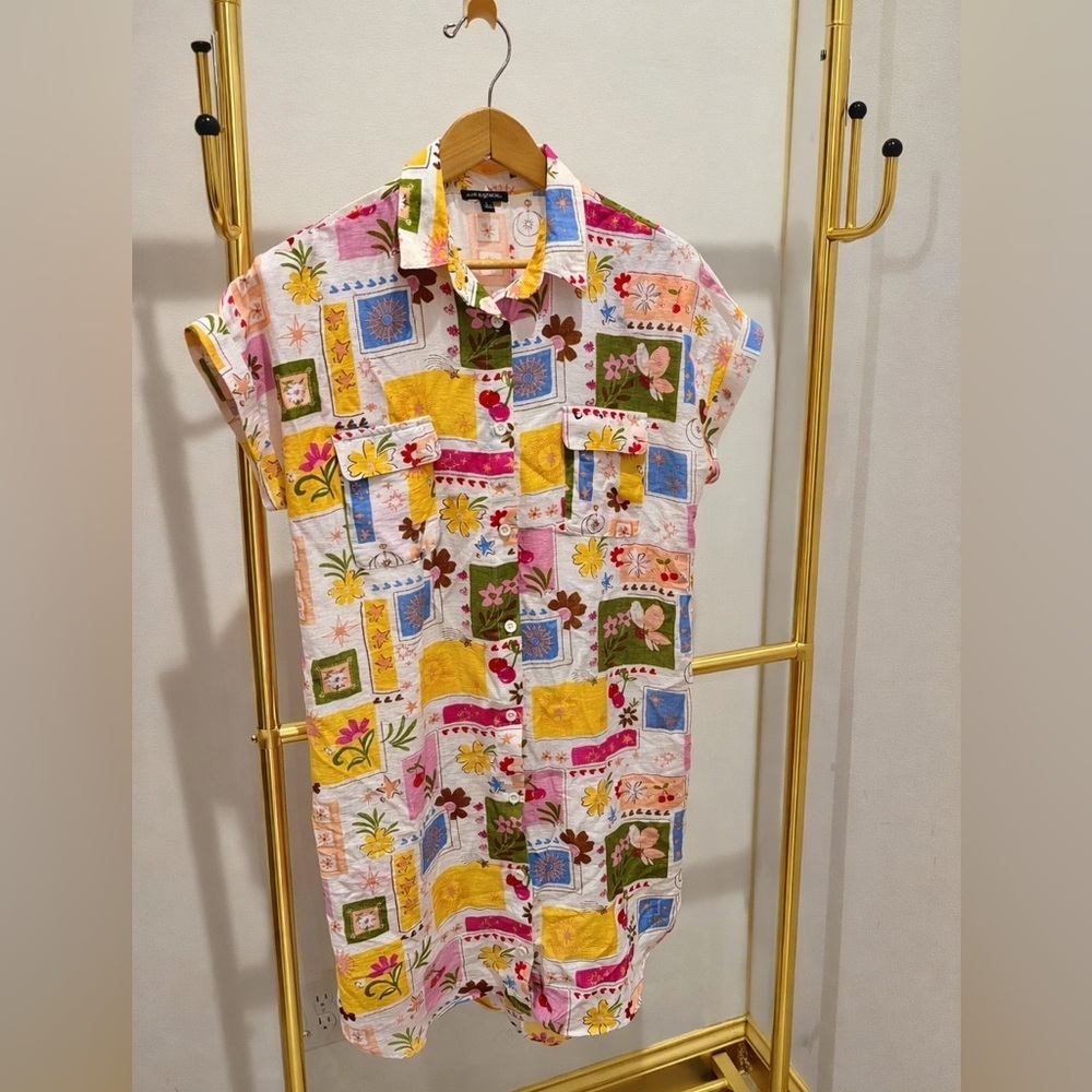 Like New Ava & Grace Positano Patchwork Floral Lightweight Midi Dress Large - Picture 4 of 6